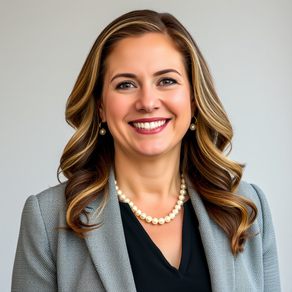 Professional headshot of satisfied client Maria, a middle-aged woman smiling confidently after successful fraud case resolution